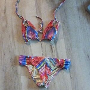 Luli Fama Multicolor Chevron Bikini - Pink, Blue, Yellow, Orange